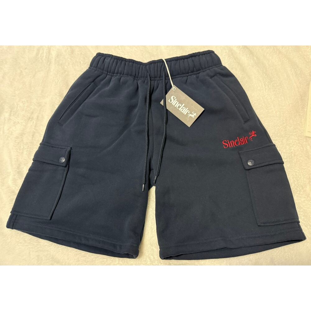 Sinclair Global Cargo Sweat Shorts Size Small Navy 100% Authentic